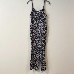 Navy blue floral jumpsuit
